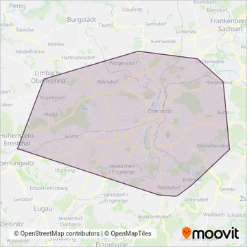 SV Chemnitz Bus coverage area map