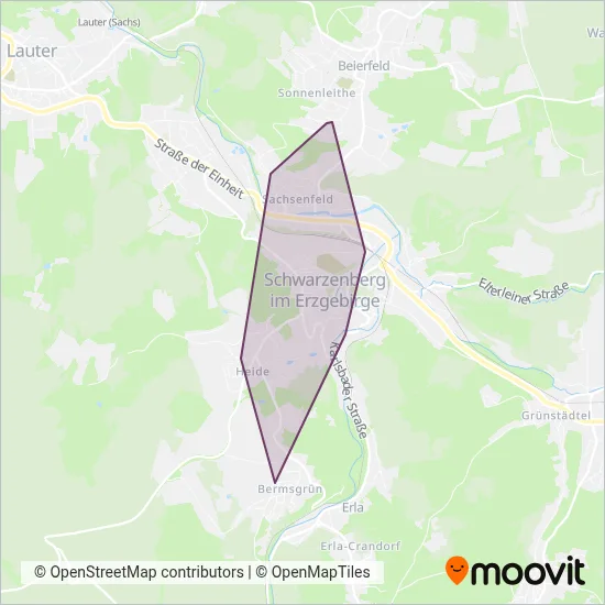 SV Schwarzenberg Bus coverage area map