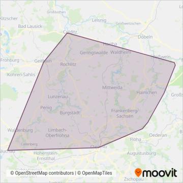 Схема покрытия компании RV Mittweida Bus