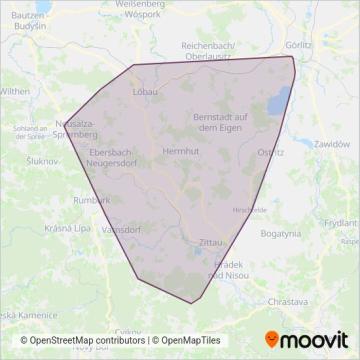 Схема покрытия компании KVG-Bus