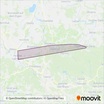 Схема покрытия компании CSAD-Liberec