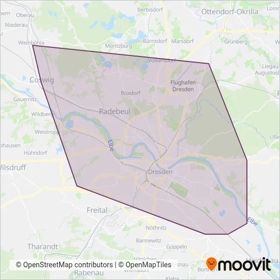 DVB-Straßenbahn Verbundsgebiet