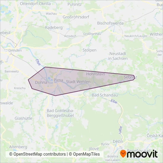OVPS-Stadtbus coverage area map