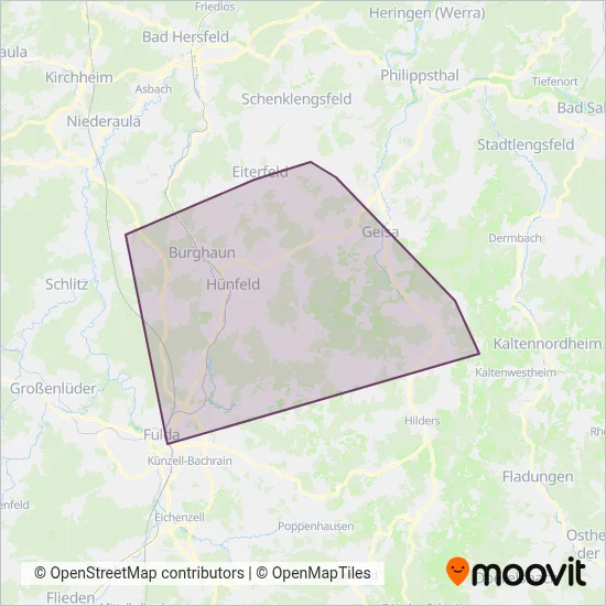LNG Fulda coverage area map