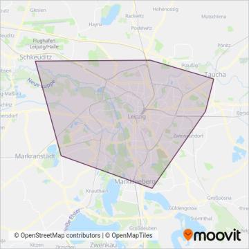 Схема покрытия компании Leipziger Verkehrsbetriebe (Трамвай)