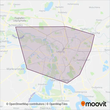 Схема покрытия компании Leipziger Verkehrsbetriebe (Трамвай)