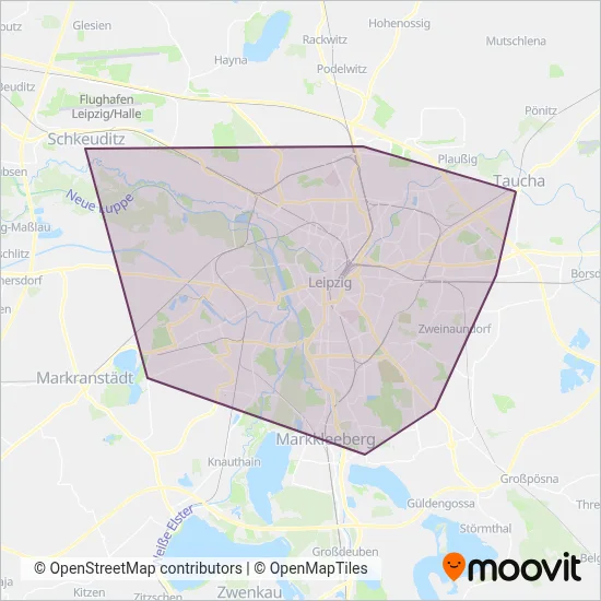 Leipziger Verkehrsbetriebe (Tram) Verbundsgebiet