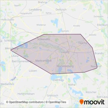 Схема покрытия компании Leipziger Verkehrsbetriebe (Автобус)