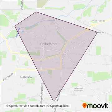 Halberstädter Verkehrs-GmbH (Tram) coverage area map
