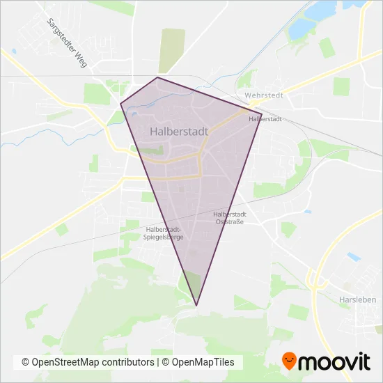 Halberstädter Verkehrs-GmbH (Tram) coverage area map