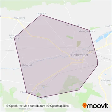 Halberstädter Verkehrs-GmbH (Bus) coverage area map