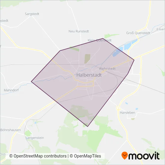 Halberstädter Verkehrs-GmbH (Bus) coverage area map