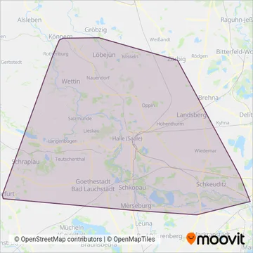 Omnibusbetrieb Saalekreis coverage area map