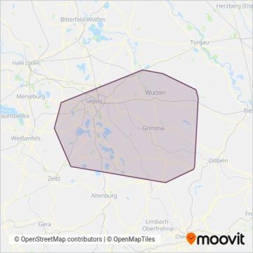 Схема покрытия компании Regionalbus Leipzig GmbH