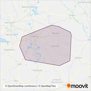 Схема покрытия компании Regionalbus Leipzig GmbH