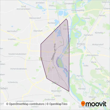 Magdeburger Verkehrsbetriebe (Tram) coverage area map