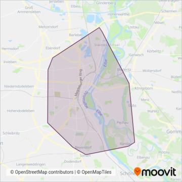 Схема покрытия компании Magdeburger Verkehrsbetriebe (Автобус)