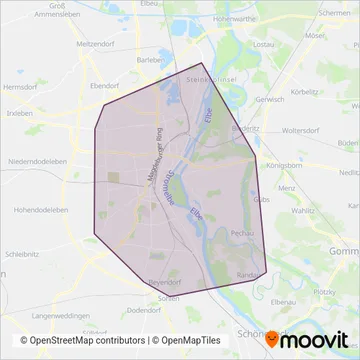 Magdeburger Verkehrsbetriebe (Bus) coverage area map