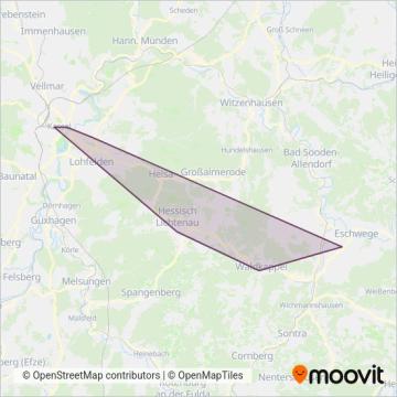 Схема покрытия компании Frölich Bus GmbH