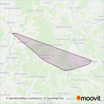 Схема покрытия компании Frölich Bus GmbH