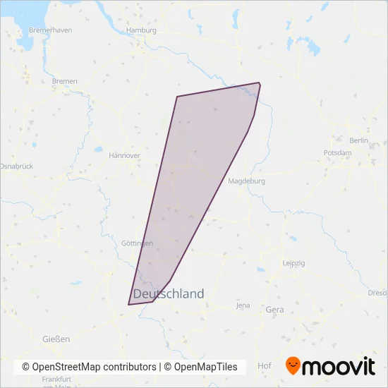DB Regio Bus Mitte coverage area map