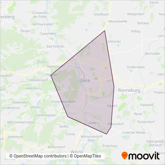 GVB Verkehrs- und Betriebsgesellschaft Gera mbH (Bus) Verbundsgebiet