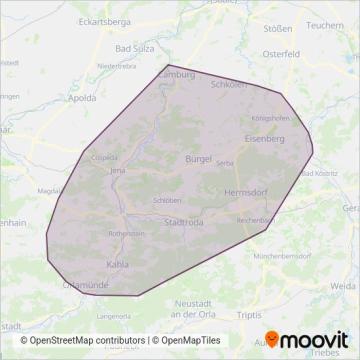 Схема покрытия компании JES Verkehrsgesellschaft mbH