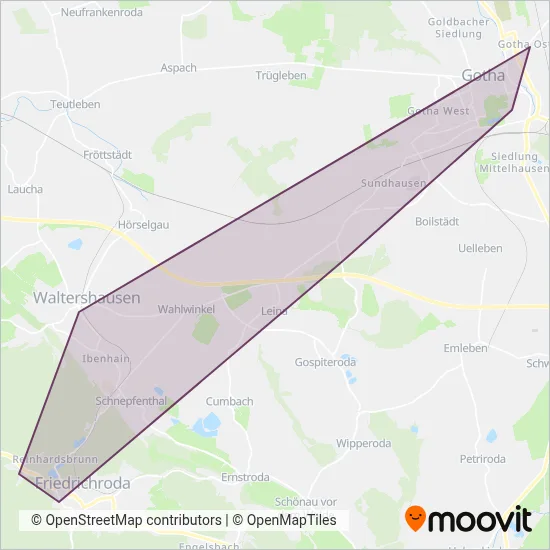 Thüringerwaldbahn und Straßenbahn Gotha GmbH Verbundsgebiet