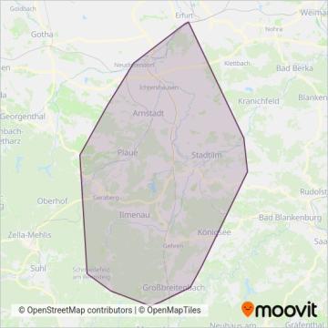 Схема покрытия компании Ilmenauer Omnibusverkehr