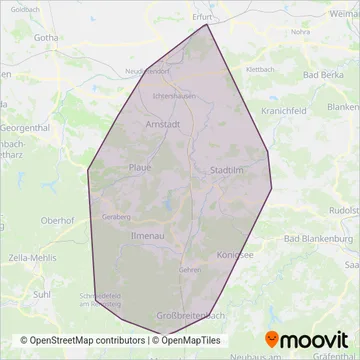 Ilmenauer Omnibusverkehr coverage area map
