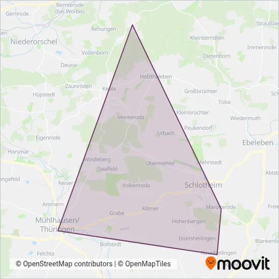 Weingart coverage area map