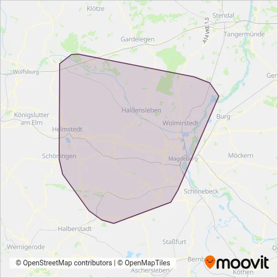BördeBus Verkehrsgesellschaft mbH coverage area map