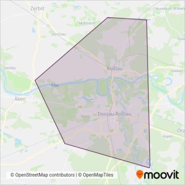 Схема покрытия компании Dessauer Verkehrsgesellschaft (Автобус)