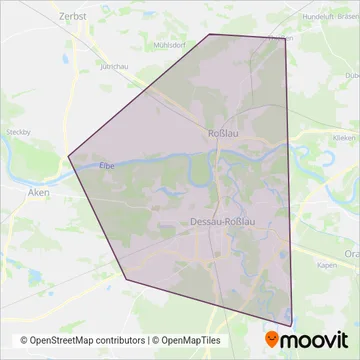 Схема покрытия компании Dessauer Verkehrsgesellschaft (Автобус)