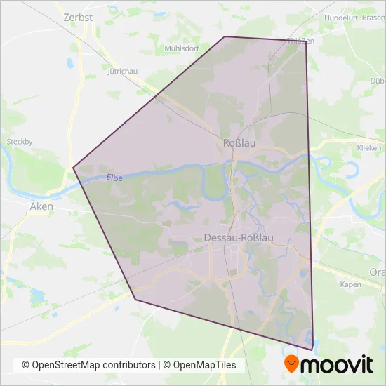 Dessauer Verkehrsgesellschaft (Bus) coverage area map