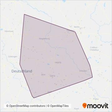 Схема покрытия компании Nahreisezug