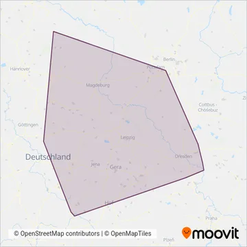 Nahreisezug coverage area map