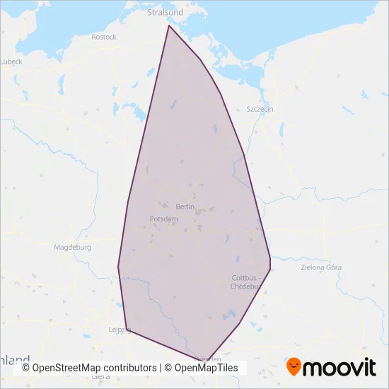 DB Regio AG Nordost coverage area map