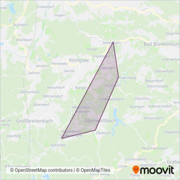 Схема покрытия компании DB RegioNetz Verkehrs GmbH Oberweisbacher Berg+Schwarzatalb