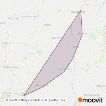Схема покрытия компании DB Regio AG Mitte Region Hessen