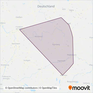 DB Regio AG Bayern coverage area map