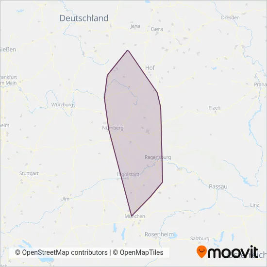 DB Regio AG Bayern coverage area map