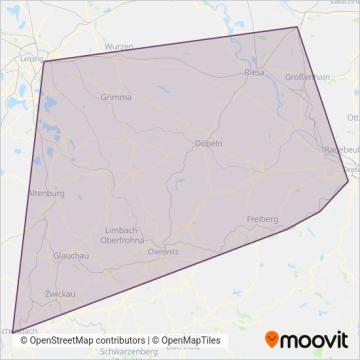 Схема покрытия компании Mitteldeutsche Regiobahn (Поезд)