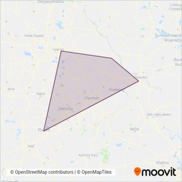 Схема покрытия компании Mitteldeutsche Regiobahn (Автобус)
