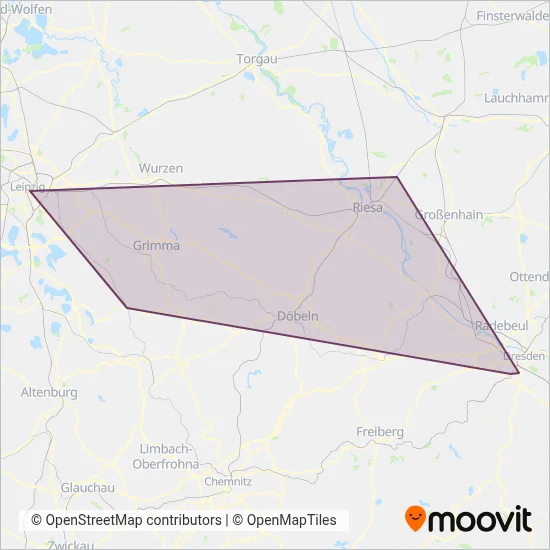 Mitteldeutsche Regiobahn (Bus) coverage area map