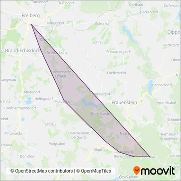 Схема покрытия компании Freiberger Eisenbahngesellschaft (Автобус)