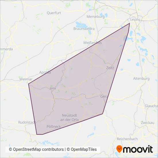 Erfurter Bahn Express Verbundsgebiet