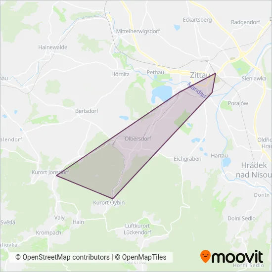 Sächsisch-Oberlausitzer Eisenbahngesellschaft coverage area map