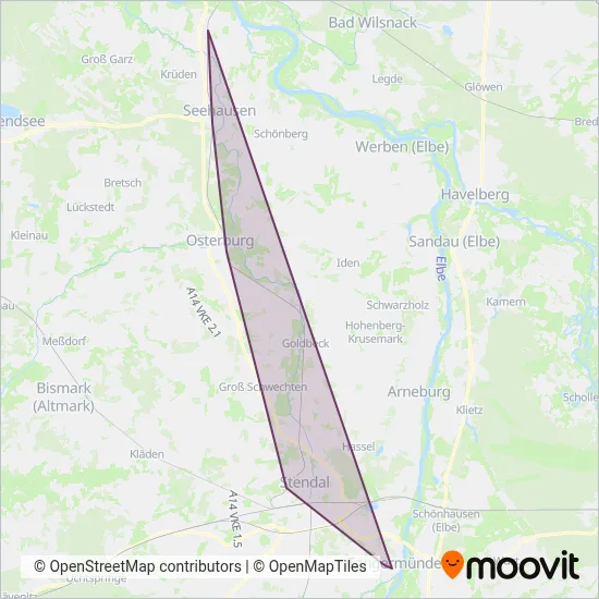 Hanseatische Eisenbahn GmbH (Rail) coverage area map