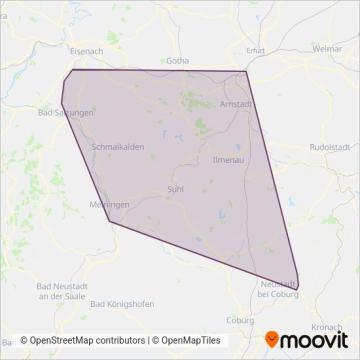 Схема покрытия компании Süd-Thüringen-Bahn (Поезд)